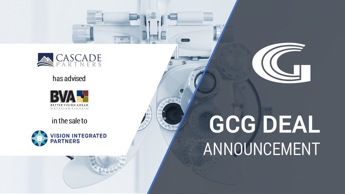 Cascade Partners LLC has advised Britton Vision Associates PC in the sale to Vision Integrated Partners!

Read more at >> cascade-partners.com/britton-vision…

#gcg #industryexperts #dealmakers #dealannouncement