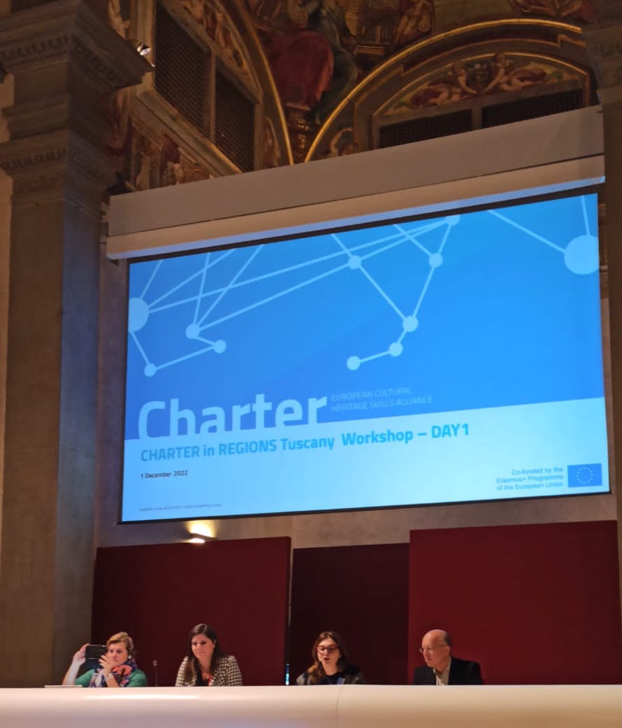 è in corso ora a Firenze il workshop “Digital innovation in cultural heritage: skills need and challenges” nell’ambito del progetto europeo <a href="/AllianceCharter/">CHARTER-European Cultural Heritage Skills Alliance</a>  European Cultural Heritage Skills Alliance organizzato da <a href="/regionetoscana/">Regione Toscana</a> in collaborazione con la <a href="/FondazioneUnifi/">FondazioneRicercaUni</a>