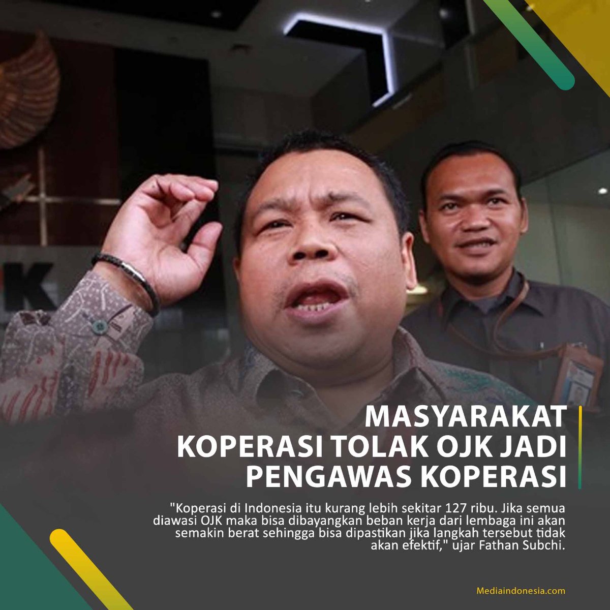 tamzismedia's tweet photo. Tegas!!!
Masyarakat Koperasi Tolak OJK Jadi Pengawas Koperasi.

Save Ekonomi Kerakyatan

 #TolakOJKdiKoperasi https://t.co/WjTt0qp9bS