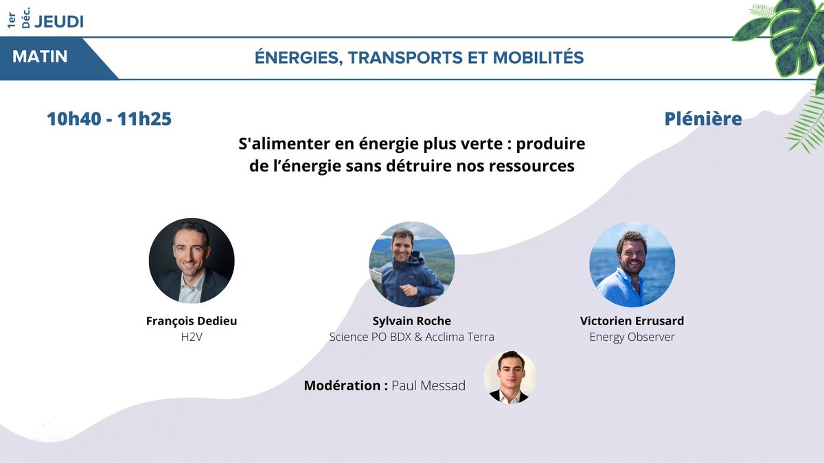 wisbdx's tweet photo. ▶️ Agora 1 : @FrancoisDedieu de notre partenaire @H2V_industry, @sylvain_roche de @AcclimaTerra et @VicErussard de @energy_observer nous proposeront leurs solutions pour produire de l'énergie sans détruire nos ressources
Modé : @Paul_Messad de @EURACTIV_FR 
#WISolutions https://t.co/qyB0A5nxuN