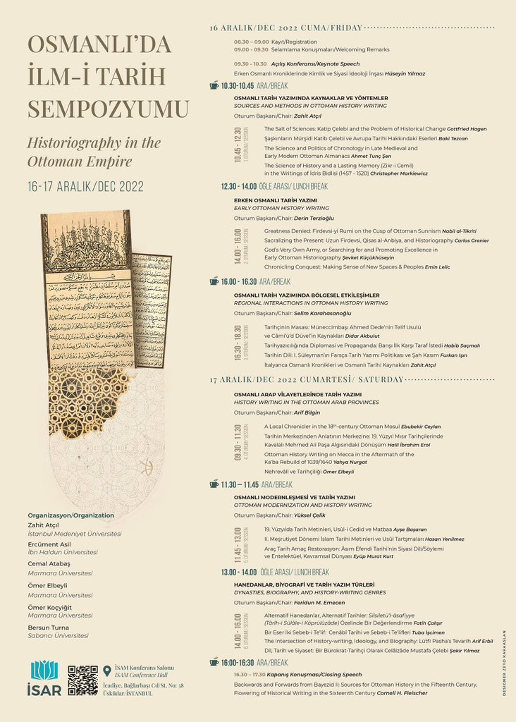 Osmanlı’da İlm-i Tarih Sempozyumu 16-17 Aralık 2022’de İSAM Konferans Salonu’nda gerçekleşecek.

Detaylı bilgi için👇

isar.org.tr/tr/sempozyum-c…