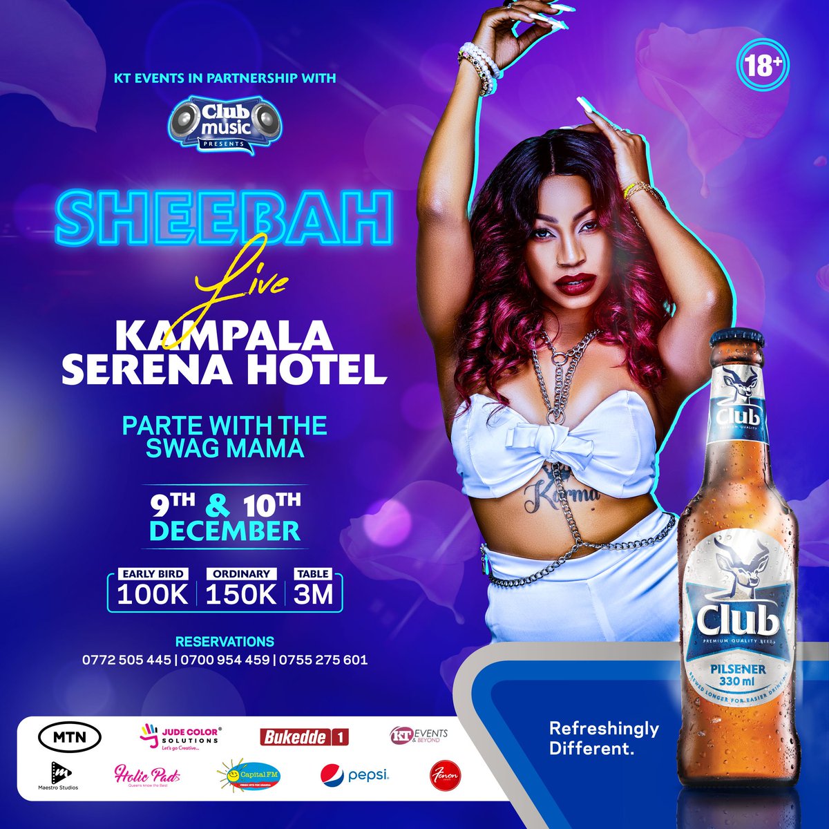 I'm excited to announce <a href="/ClubPilsener/">Club Pilsener</a> as one of my official sponsors for the SHEEBAH LIVE AT KAMPALA SERENA ON 9TH AND 10TH DECEMBER! Thank you <a href="/ClubPilsener/">Club Pilsener</a> for coming on board 🙏 

#SheebahLive9thAnd10thDecSerena