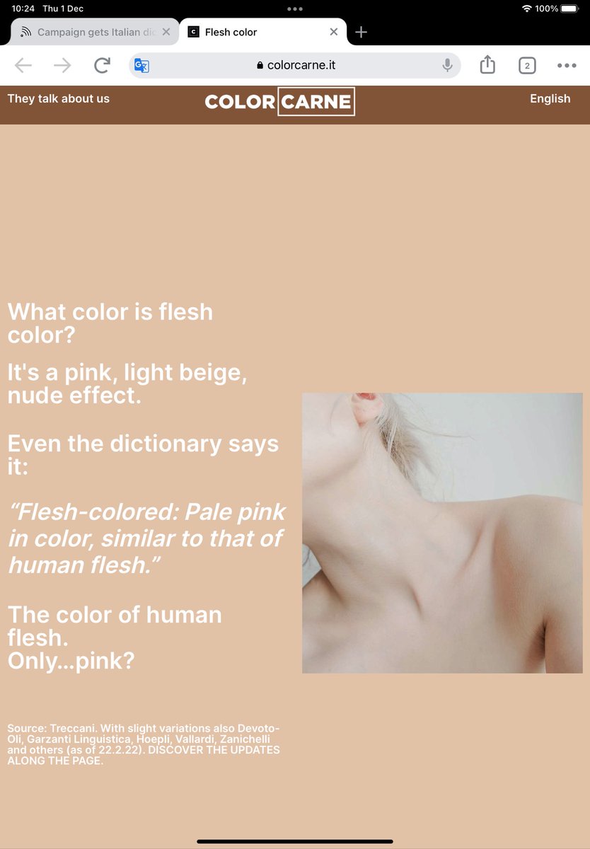 thekatcopy's tweet photo. I’m impressed by what #colorcarne is doing. Even happier to see dictionaries following suit. To build a more inclusive world, we have to ensure that our way of thinking, writing and speaking are inclusive of all. Like in this case, flesh-colored should not only be pink.
#ux https://t.co/ttR2InSsYi