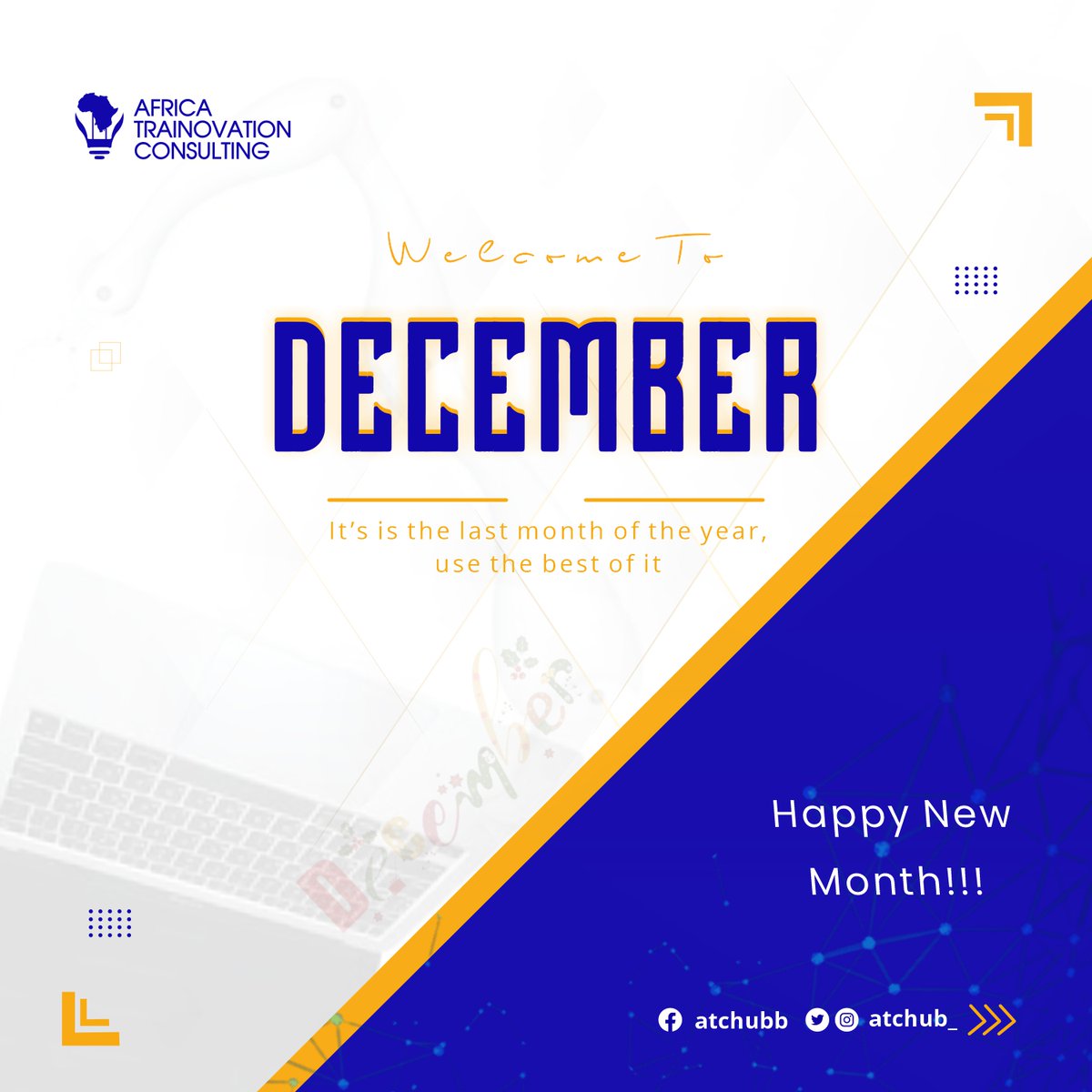 atchub_'s tweet photo. Welcome to the last month of the year 2022,
This year has been a lot in short which is why you should take your time to celebrate! it's worth it.
#ATC#atc #ATCHUB #Happynewmonth
#motivationalquote #techknowledge
#itlearning #digitallearning #sofwaredeveloper
#abeokuta #froten https://t.co/Ep3pCC3xuY