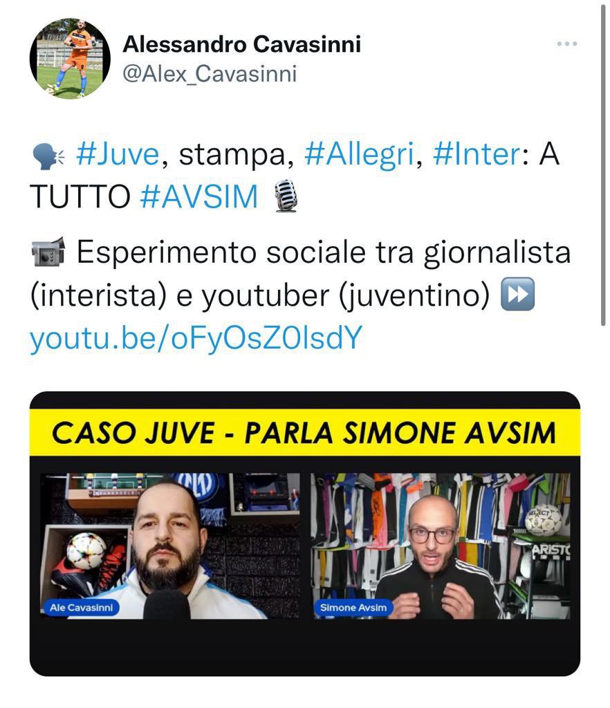 tutto_attaccato's tweet image. Non sapevo che #Avsim fosse giornalista e @Alex_Cavasinni juventino
