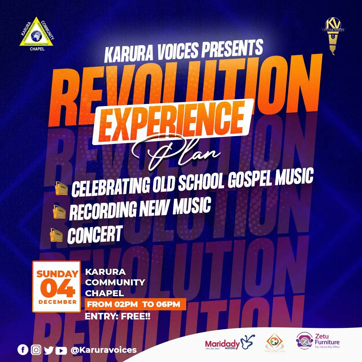 theRealPitson's tweet photo. Ladiiiiiiies and gentlemeeeeeen!
This Sunday the 4th of Dec from 2:00pm.
3 events in 1
1. Celebrating Gospel music from kitambo to now
2. Recording of live recording of our new Album "There is a fire"
3. Concert
Don't miss! Entrance is free.
#thereisafire
#revolutionconcert2022 https://t.co/8BYMperyZT