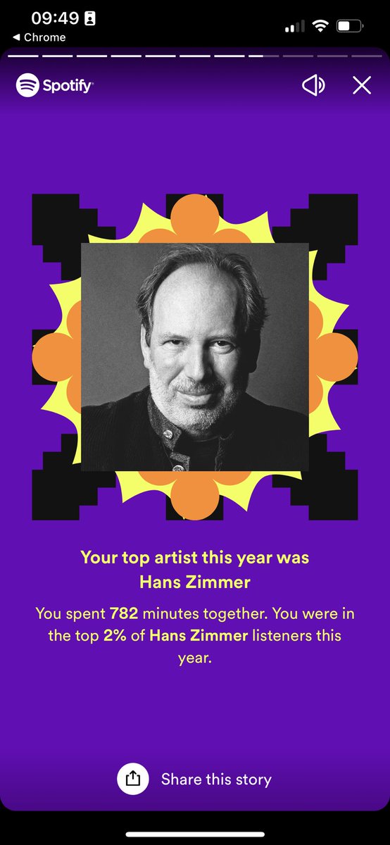 I really thought <a href="/2WEIMUSIC/">2WEI</a> would knock <a href="/HansZimmer/">Hans Zimmer</a> off the top of my wrapped this year, but nope, there he is once again 🤓#SpotifyWrapped