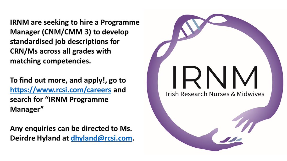 Irish_RNM's tweet photo. Come work for the @Irish_RNM to help develop standardized job descriptions for #CRNurses & #CRMidwives,across all grades, with matching competencies https://t.co/ziwoRG7yhY #WhyWeDoResearch #MakeSpace4Research https://t.co/WfrdlWwJ0a
