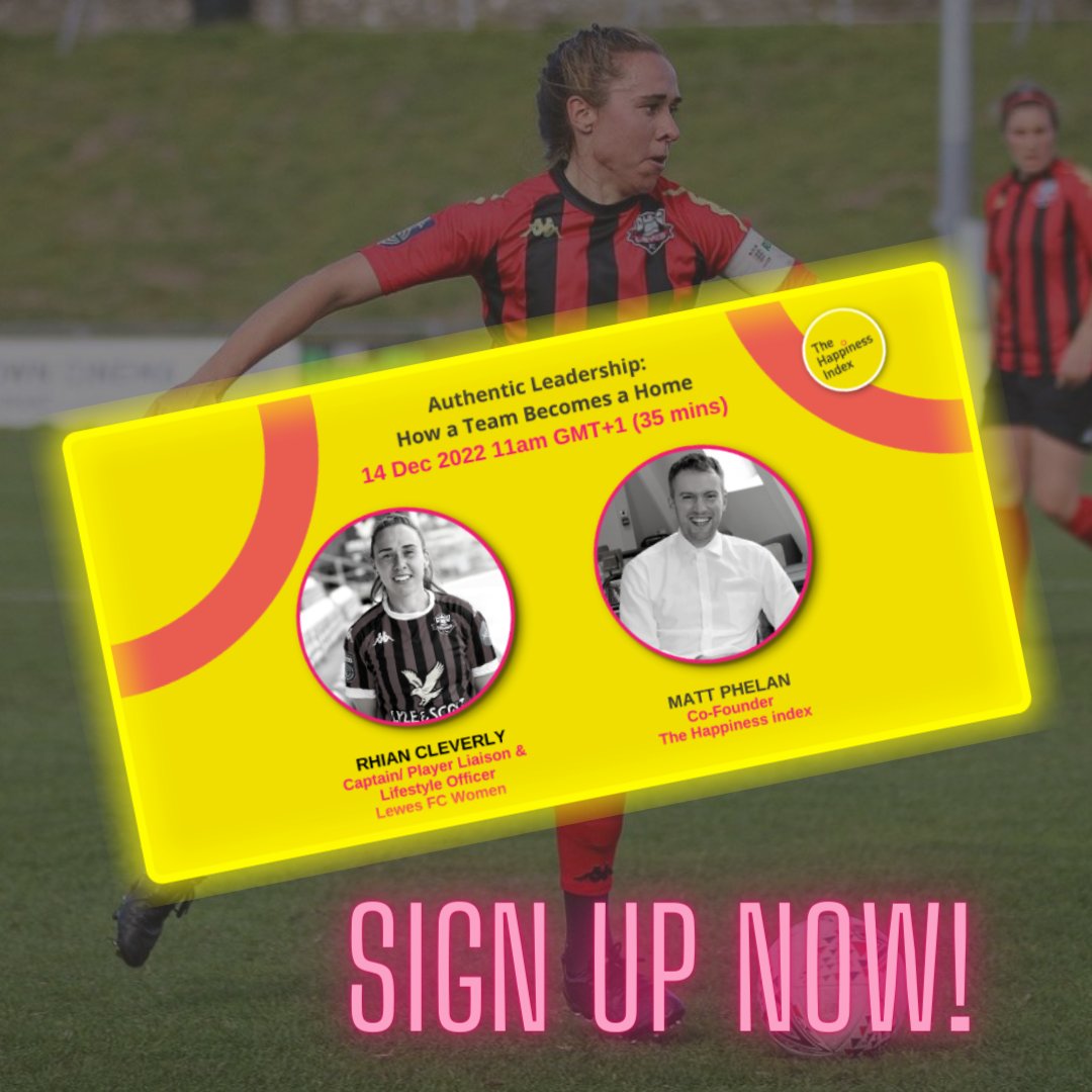 Join us for our final webinar of the year! And it is an absolute BELTER ⚽ We're joined by <a href="/LewesFCWomen/">Lewes FC Women</a> Captain <a href="/RhianCleverly/">Rhian Cleverly</a> for a chat about what authentic leadership can do for your culture. How a team becomes a home. 
bit.ly/3Fdjn3G
#FreedomToBeHuman