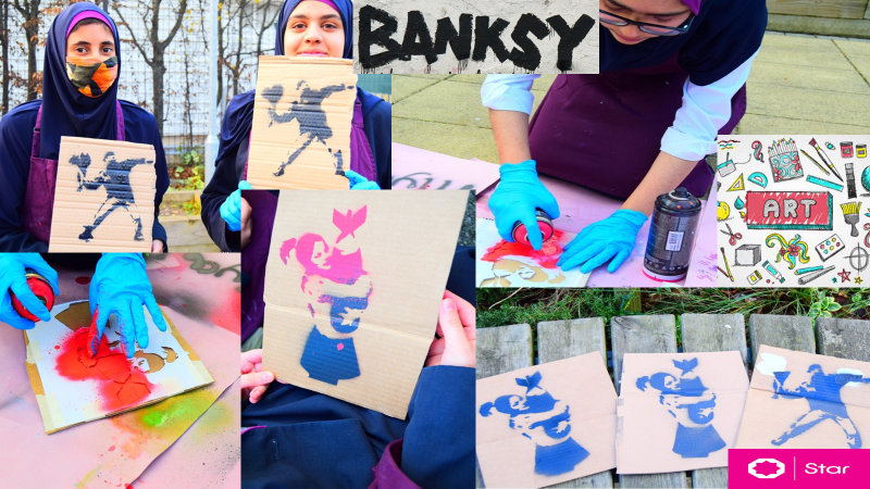 As part of our Year 9 war art series, students got to be Banksy for the day using spray paints and their hand cut out stencils of the artists most famous war artworks.   #Art #BANKSY #Respect 
#Lestweforget #ArtMeetsHistory