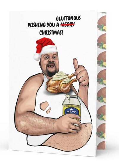 alldrenchedinm1's tweet photo. king ass ripper christmas card available now! no christmas or any greeting card in the history of mankind has had so much gluttony..features all over print on both inside placements. order now link in bio
#kingassripper #turkey #mayonnaise #glutton #christmas #xmas https://t.co/2CDNcE6stx