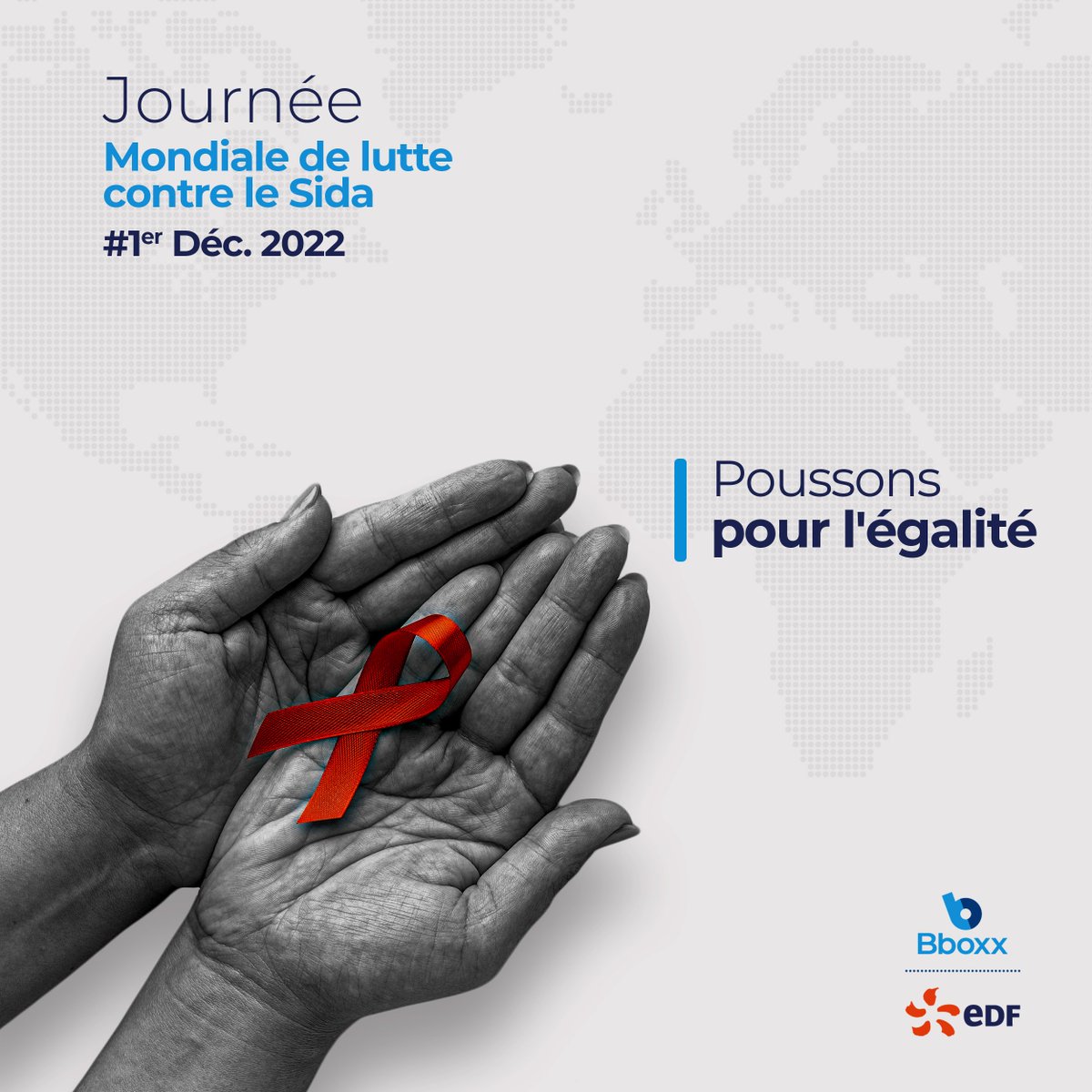 L’égalité, c’est de ne point stigmatiser mais soutenir les personnes vivant avec le VIH.

Protégez-vous, faites-vous dépister !👍

Bon et heureux mois de Décembre.
#luttecontrelesida #journéemondialeluttecontrelesida #BboxxEDF