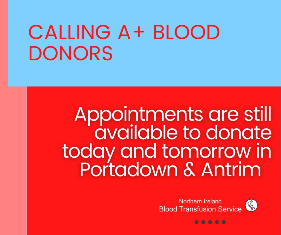 GiveBloodNI's tweet photo. Are you A+ blood group?

Your blood group is in high demand from hospitals 
and we need you to book an appointment. 

So why not consider donating this week just call 08085534653 to book! https://t.co/lnAaFBQFnw
