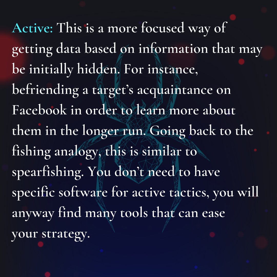 spyderlab's tweet image. The #OSINTtools are used in the investigation phase to accumulate information about their possible target. Check out its features!

#OSINT #OpenSourceIntelligence #OSINTfeatures #SpyderLab