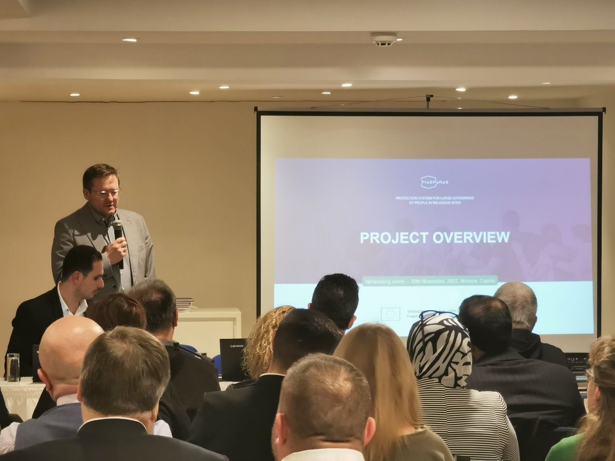 ProSPeReS1's tweet image. On 29 and 30 November the ProSPeReS consortium gathered in Nicosia, Cyprus for its 5th General Assembly. After working closely together online, our security experts from various countries across the EU now had the opportunity to discuss the project’s progress in person.