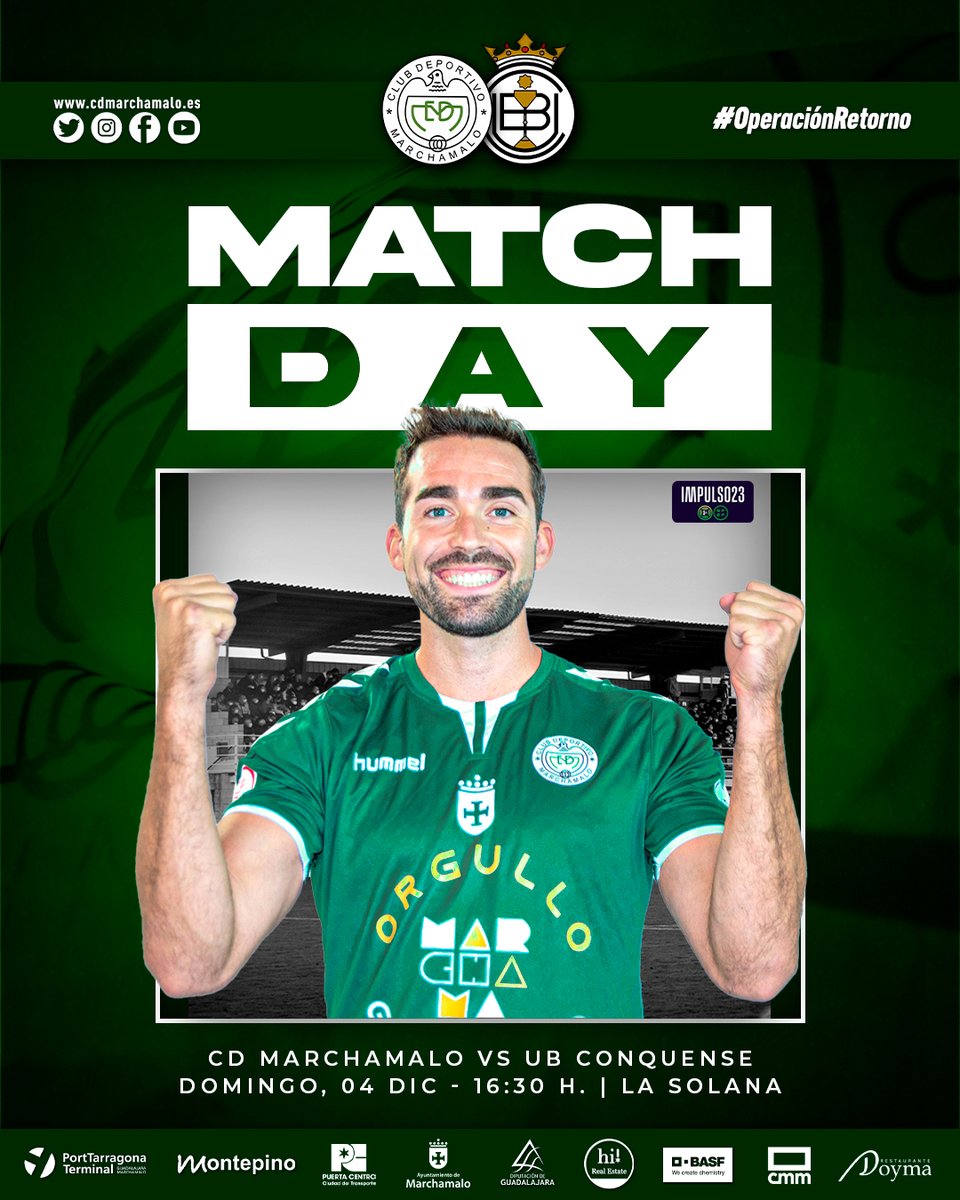 👉 ¡Llegó el DÍA!

💚 ¡Gallardos! ¡Os NECESITAMOS en LA SOLANA!

📅 04 diciembre
⏰ 16:30 horas
🏟️ Complejo Deportivo 'La Solana'
🆚 <a href="/UBConquense/">UB Conquense</a> 

😏 ¡A por la VICTORIA!

#OrgulloGallardo #OperaciónRetorno