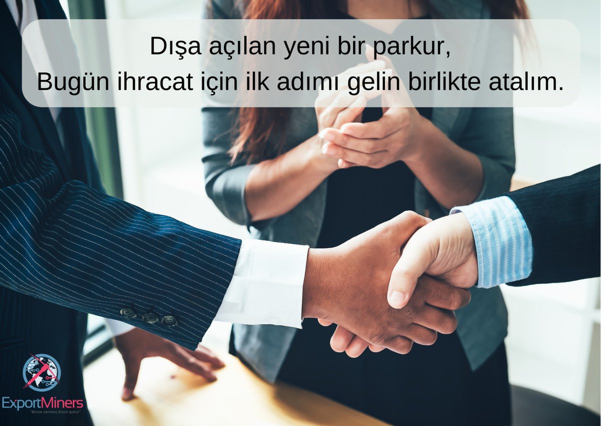 Dışa aktarılan yeni bir parkur,
Bugün ihracat için ilk adımı gelin birlikte atalım.
💻exportminers.com
#exportminers 

#export #ihracat #mersin #istanbul #mersinlimanı #liman #data #veri #goal #trade #ticaret  #success #Turkey #goodmorning