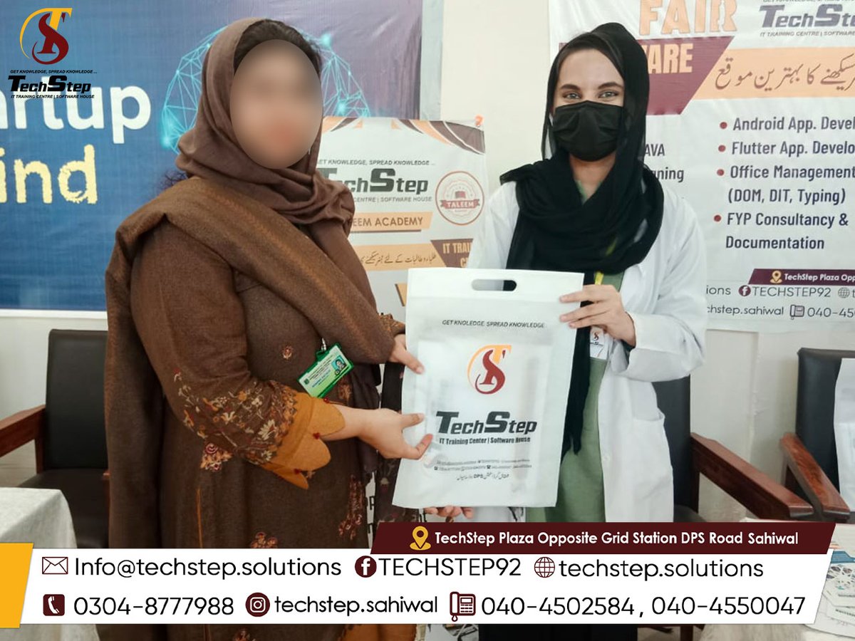 techstep00's tweet photo. Team TechStep is very thankful to Mam Shabina Rafique, IT Instructor at Government College of Technology for Women for visit our stall in Job Fair 2022.
#tevta #jobfair #jobfair2022 #techstep #teamwork #techstepsahiwal #it #zeeshannabi #softwarehouse #jobs #students #sahiwal https://t.co/l46S3yzLnZ