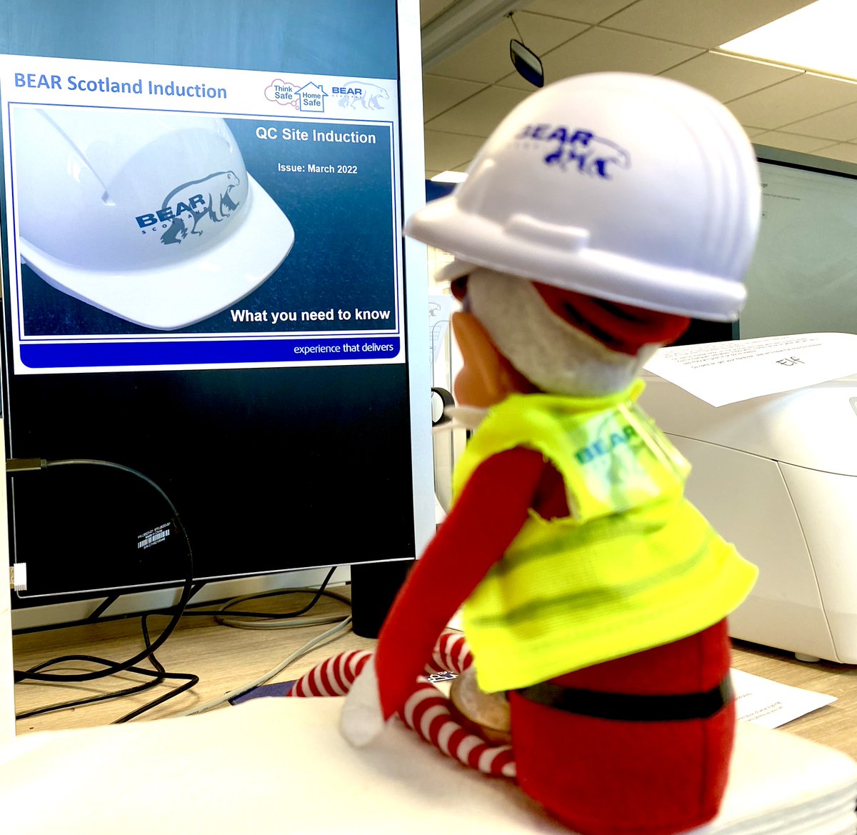 We have some diminutive new recruits joining us for the festive season…

‘Elf and safety always comes first, so they’re being given their PPE and a site induction!