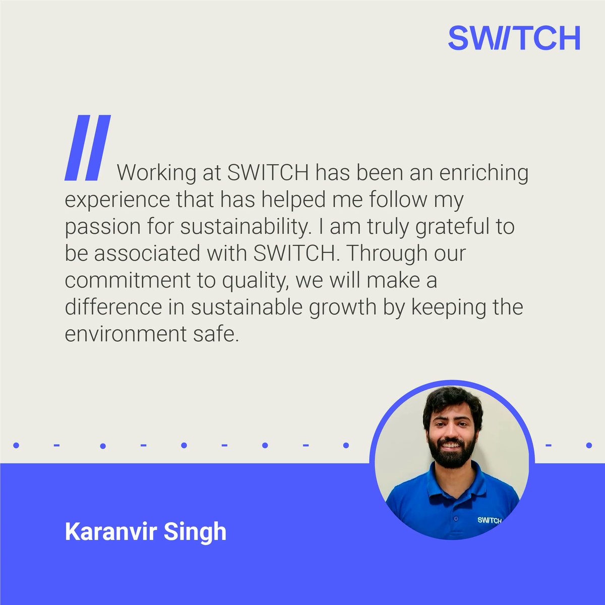 switchmobilitye's tweet photo. We’ve taken significant strides to guarantee quality across our services, products and processes. Our fleet of 400+ EVs have driven over 50 million electric kilometres and are testament to our employees' commitment to sustainability and quality. 

#SWITCHmobility #SWITCHstories https://t.co/JF3DwCxfh9