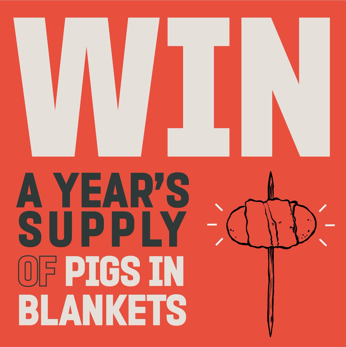 Win 100 packs of Pigs in Blankets!

To celebrate our petition to keep our pigs in blankets in stores all year, we're giving away 100 packs of PIBS to one winner. Just follow us, like &amp; re-tweet this tweet for a chance

Petition here: chng.it/dTqY828y

#giveaway #foodies