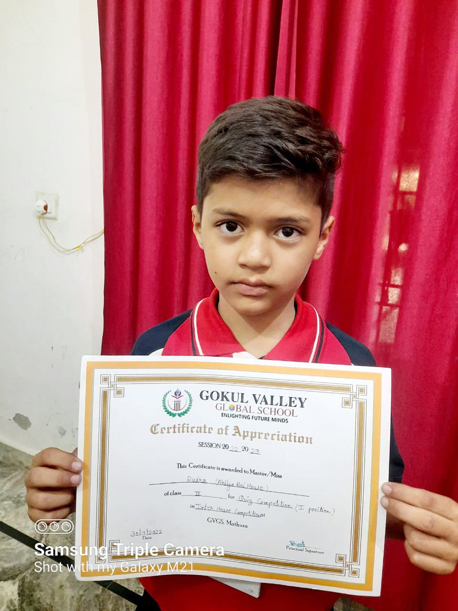 akbaad200577's tweet photo. रूद्र प्रताप सिंह चौहान Quiz comptetion में first prize के साथ जीत दर्ज़ की
Interhouse Quiz Competition☺️
#GVGS #competition #interhousecompetition #englishmediumschool #preprimary #studygram #trending #bestschool #EnglishMedium https://t.co/HWmanBWBCr