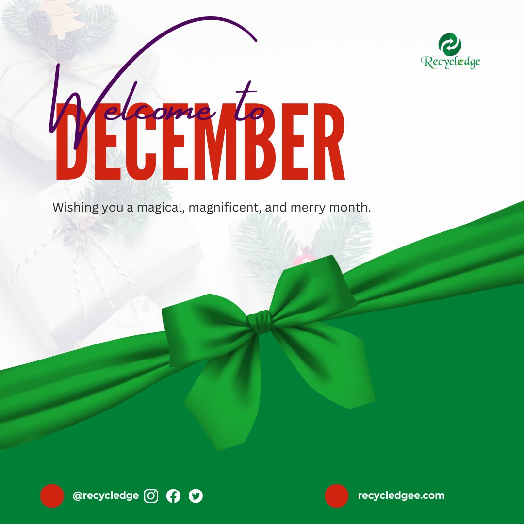 recycledge's tweet photo. Happy New month! Let’s make it a #GreenDecember ♻️ https://t.co/2xCKHaAHU3