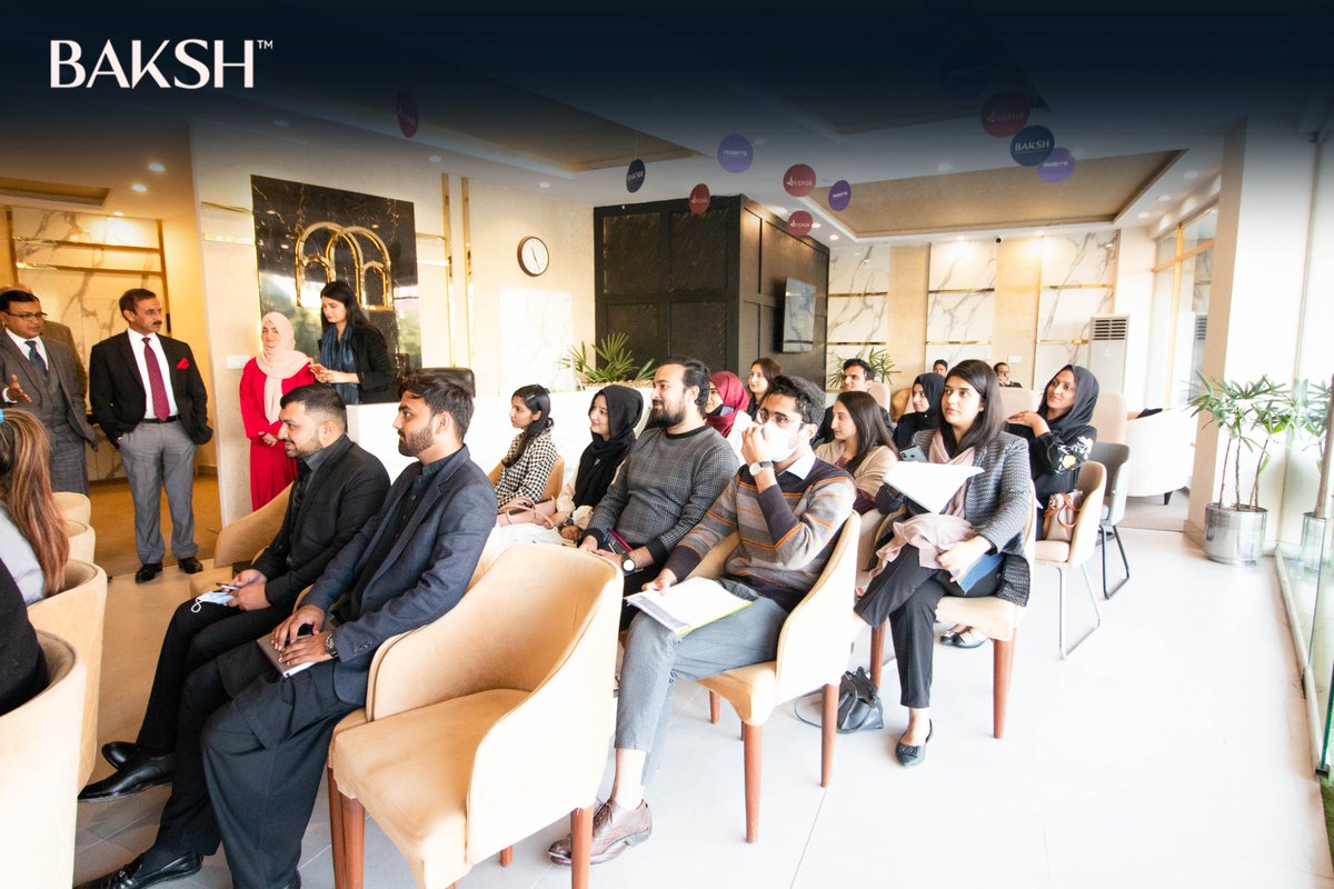 BakshProperties's tweet photo. BAKSH TRAINING &amp; DEVELOPMENT MODULE
Air University students and faculty's visit at BAKSH Head Office Islamabad.
@BakshInt conducted an informative HR session for students on leadership skills, strategic skills, knowledge of labor laws, and HR best practices.
#upskill https://t.co/Gen29mCz5y