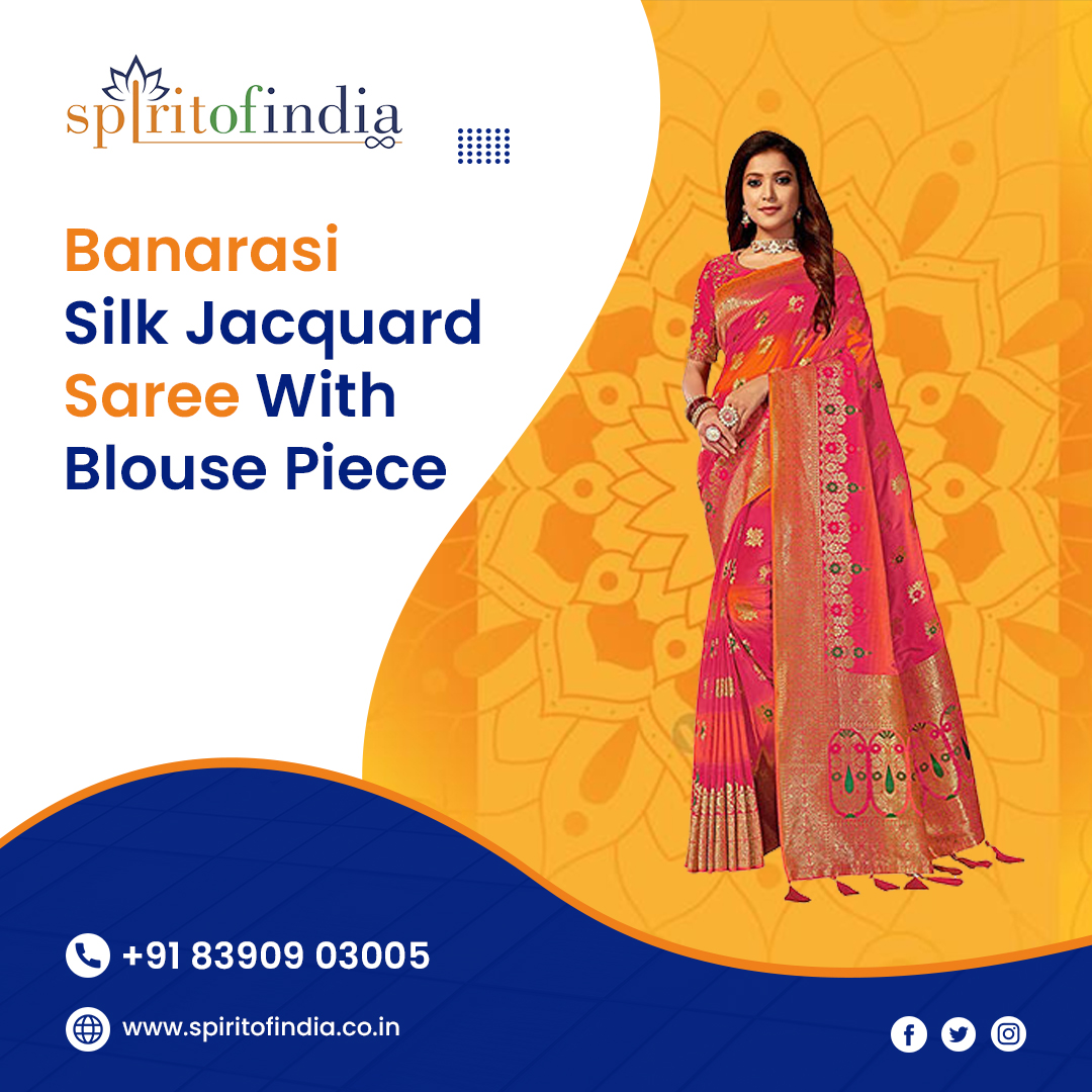 SpiritOfIndia4u's tweet photo. Spirit of India presents the all new collection of Banarasi Silk Jacquard Saree. Pair them with matching accessories to look trendy and gorgeous.
Shop Now: https://t.co/R7l7A1wOoW

#sareedraping #sareefashion #saree
#sareelove #sareelover #sareelovers #sareeindia #wedding https://t.co/cnuClBHUWx