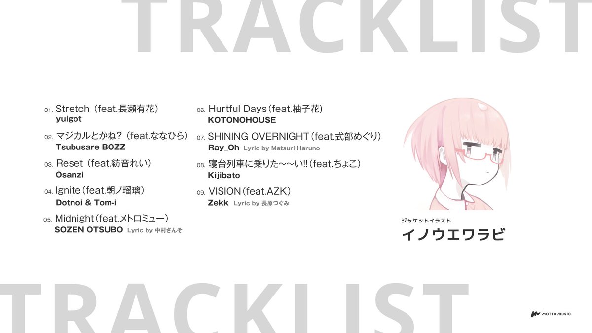 ZER0Project's tweet photo. 【お知らせ】
紡音れいが参加するMOTTO MUSICのコンピレーションアルバム『Image.』が2022年12月27日にリリースされます。
是非チェックしていただけますと幸いです✨

アルバム詳細
https://t.co/EjvCHRNOJc

購入予約はこちら
https://t.co/4IQoZGRURl

#MOTTOMUSIC https://t.co/pVhUAg9Sfq