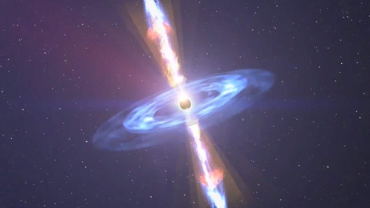 UoSMedia's tweet photo. 🧵📰 | Researchers discover black hole jet pointing at Earth.

A group of international astronomers discovered a signal that's likely from a jet of matter, streaking out from a supermassive black hole at close to the speed of light.

Read more 👉 https://t.co/WTshXpACYh

[1/4] https://t.co/0c1bC3Yu9d
