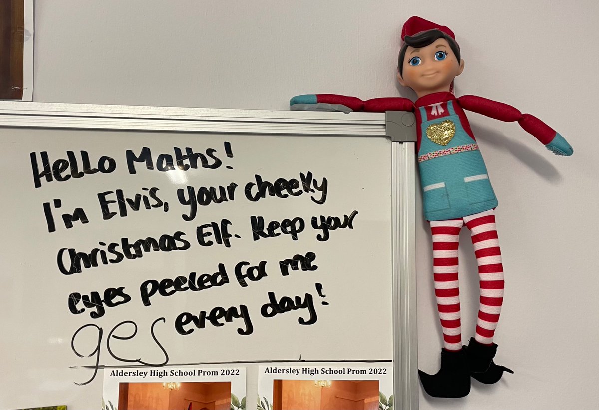 Look who’s back for December! Keep your eyes peeled in your maths lessons as Elvis will be reporting back to the North Pole on the excellent Maths work of our Aldersley students! #elfontheshelf #elvisthemathself