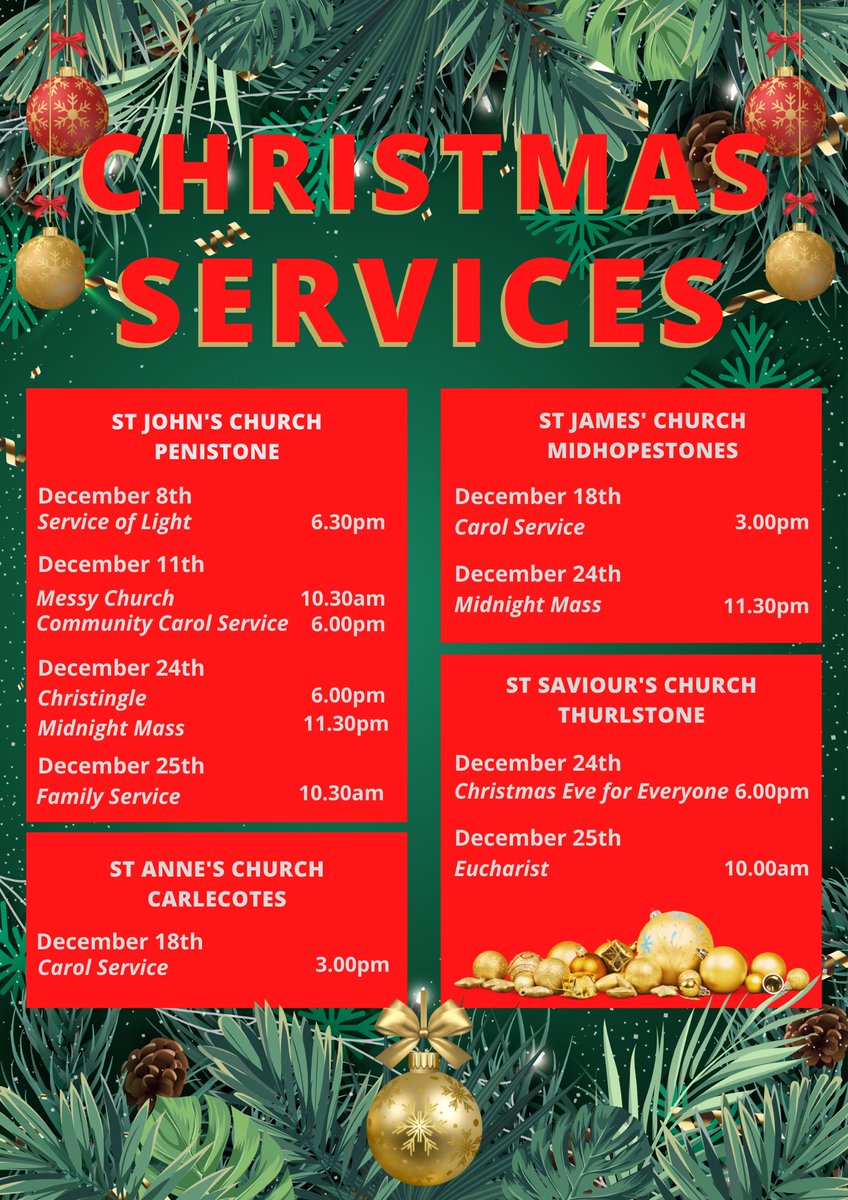 It’s December 1st so it’s time to share our Christmas Services for this year! 🎄