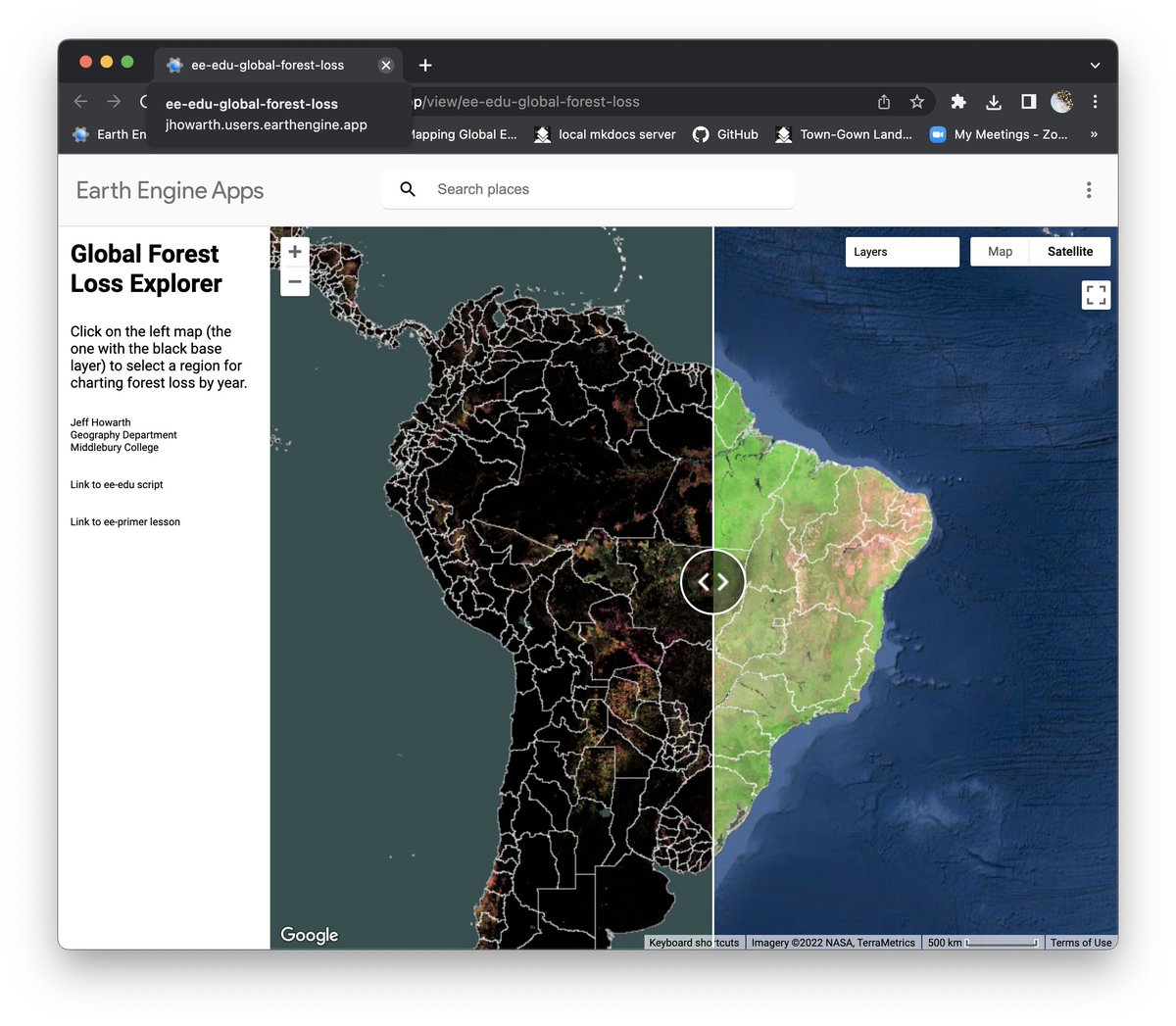 jeffgeographer's tweet photo. First draft of lesson on #earthengine app design for undergraduate students with Hansen dataset. Links to app code and lesson on bottom left.  #GEEdu
https://t.co/W907nCDlxY https://t.co/6trdtB4vjO