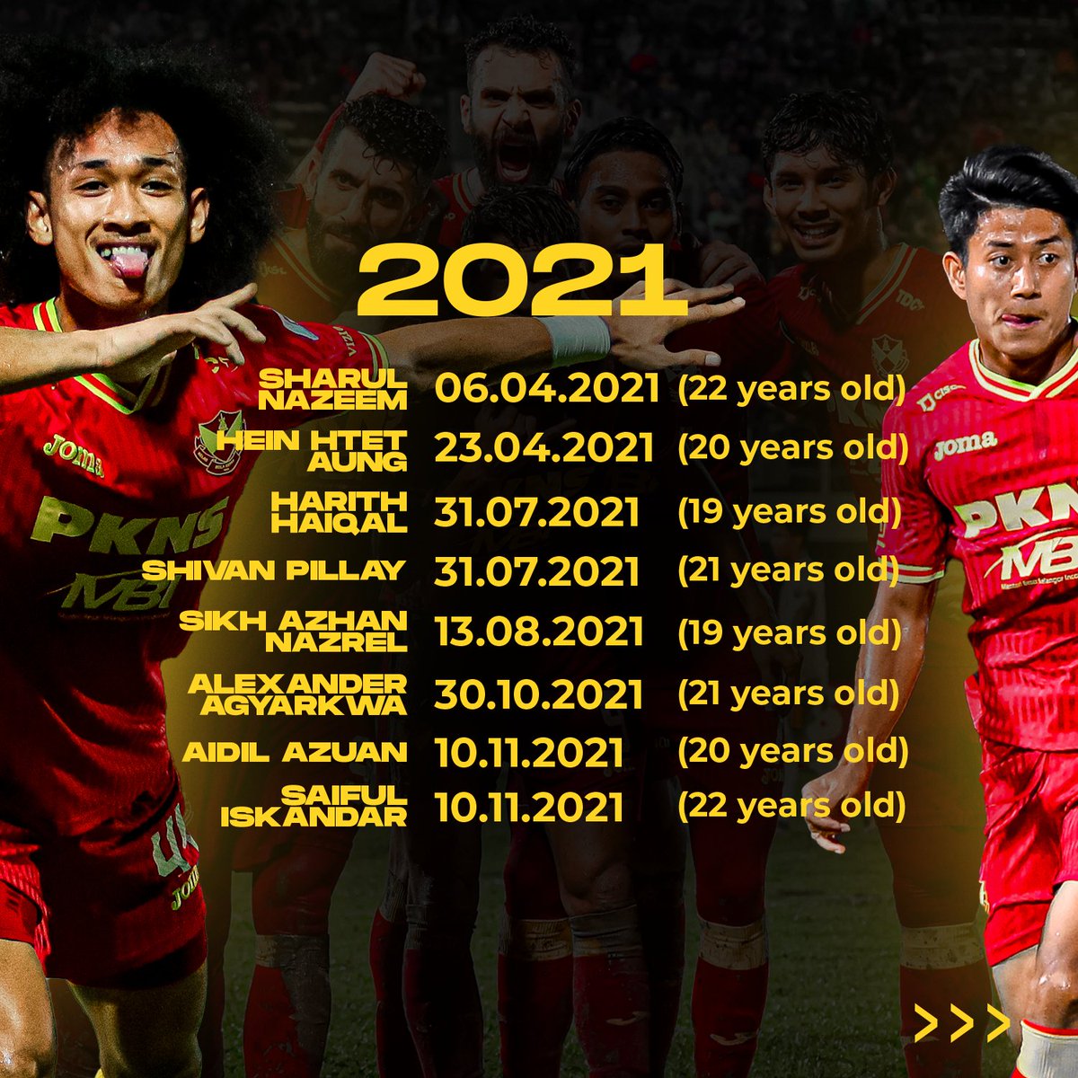 selangorfc's tweet photo. ❤️ FOR THE FUTURE 💛 

The #RedGiants continue to promote promising young players to the first team this season. 🤜 🤛 

#MKLK https://t.co/FchHnX6miM