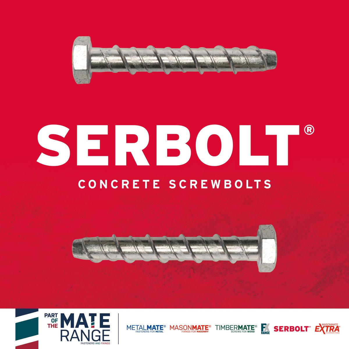 thematerange's tweet photo. Serbolt concrete screwbolts are an ideal fixing for permanent or temporary anchoring in uncracked concrete, blocks, brick and stone.  🧱 🔩 #serbolt #concrete #screwbolts #masonmate #thematerange https://t.co/4E8ZpUdw2J