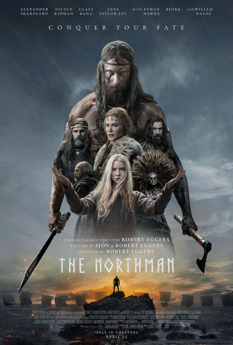 NeilSweetz's tweet photo. Really loved this, a hot contender for my favourite film of the year...

#thenorthman #Vikings #revenge @bjork #brutal @RobertEggersFan  @ralphineson https://t.co/JQF8B5rm59
