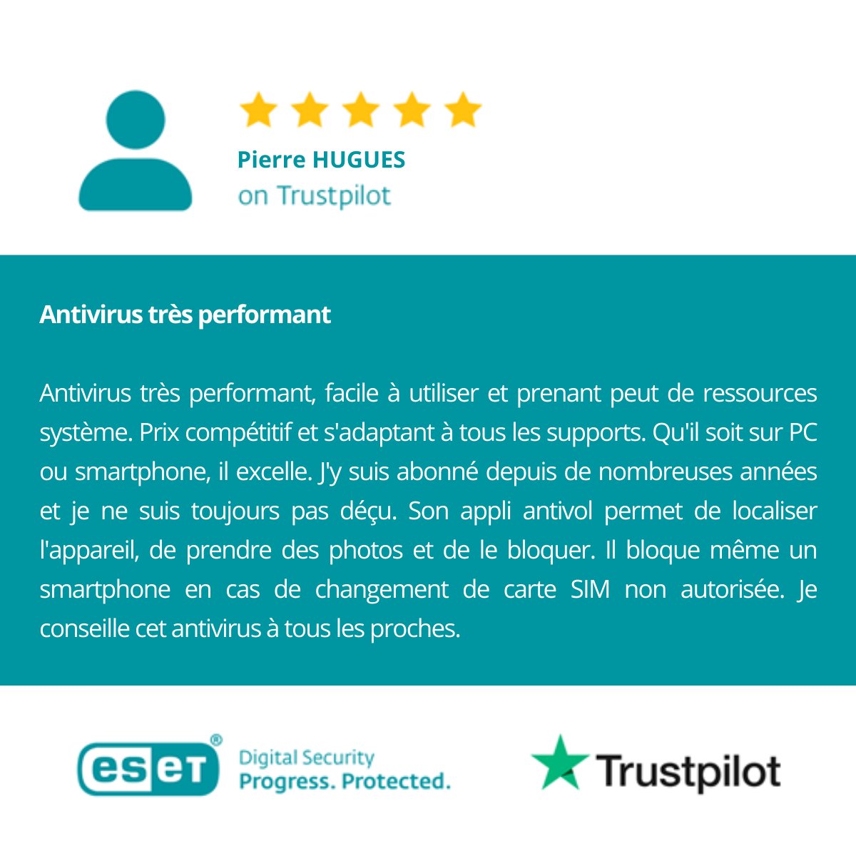 ESET_France's tweet photo. On est là pour vous !
Grâce à vos témoignages clients, nous mesurons à quel point nous pouvons êtres fiers de notre travail et de nos produits 😊
#ESET #ProgressProtected #ESETNOD32Antivirus #ESETInternetSecurity #ESETSmartSecurityPremium https://t.co/IPWdMtzcoD