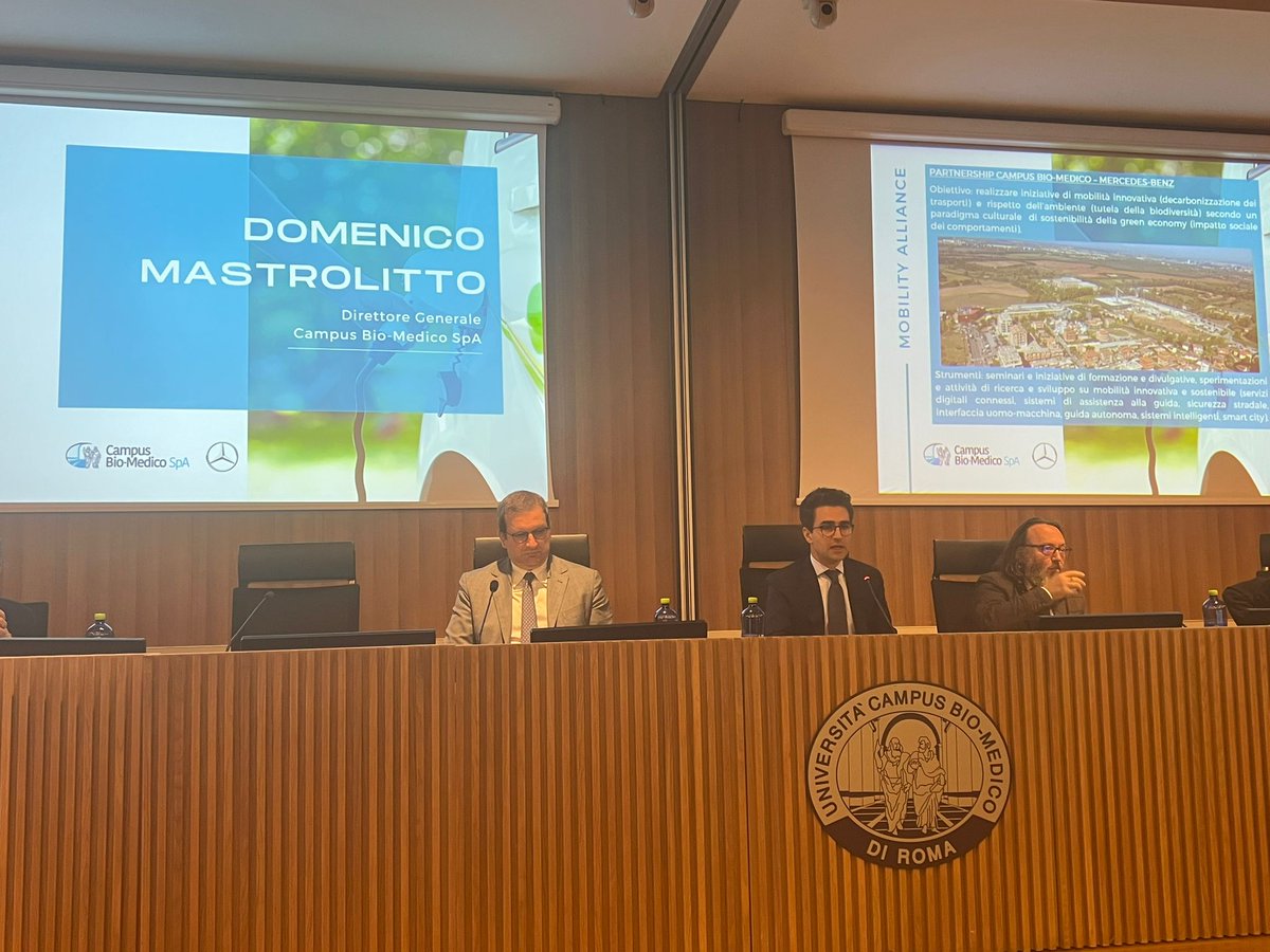 CBM_SpA's tweet photo. "I temi emersi durante i primi interventi, focalizzati su sostenibilità ecologica e sociale, sono da sempre i pilastri dello sviluppo del #SocialGreenMasterplan del Campus, dove crescita, welfare aziendale e aspetto ambientale convivono."le parole di @DomeMastro Dir. Gen. #CBMSpA https://t.co/CjsEWml7rE