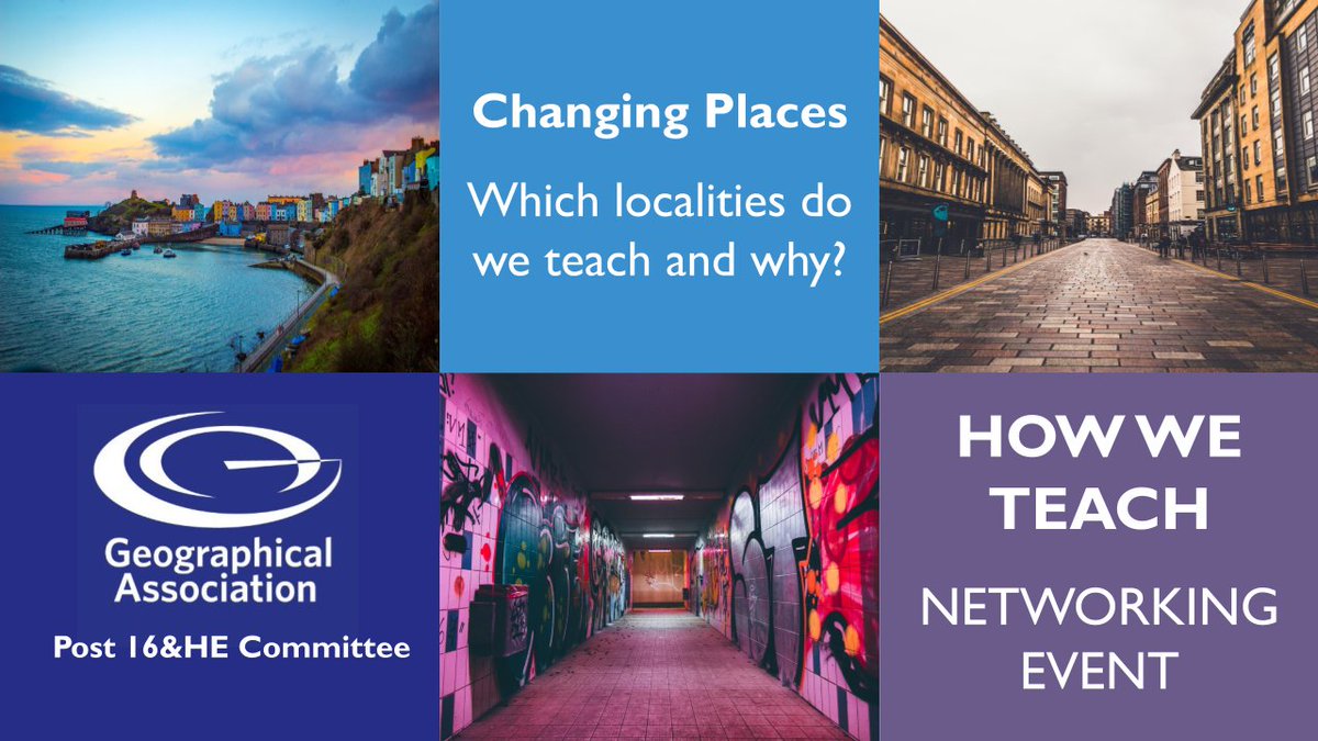 Teaching Changing Places next term? Want to share some ideas? Join the Post16&HE committee next Tuesday 6th 4pm! Time is precious! 3 speakers will share ideas for 15 mins then 15 mins discussion. Come for the first section or the full 30 mins. Info: geography.org.uk/Resources/GA-N…