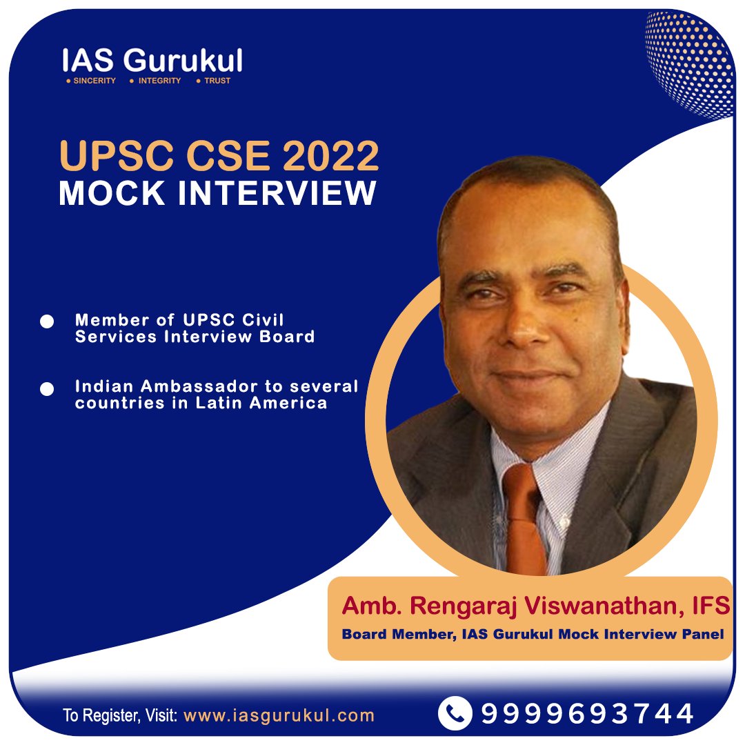 iasgurukul's tweet image. Amb. Rengaraj Vishwanathan, IFS, Member of IAS GURUKUL mock interview panel 

#upscmockinterview #iasmockinterview #upsccseinterview2022