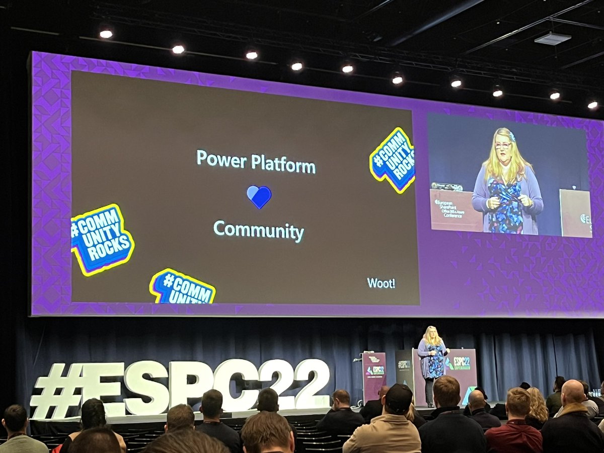 rebuf's tweet photo. Listening to the awesome @heddanewman talking about what’s new for the Power Platform with the community. Woot woot! #ESPC22 #community #PowerPlatform https://t.co/AsCPVAcktu