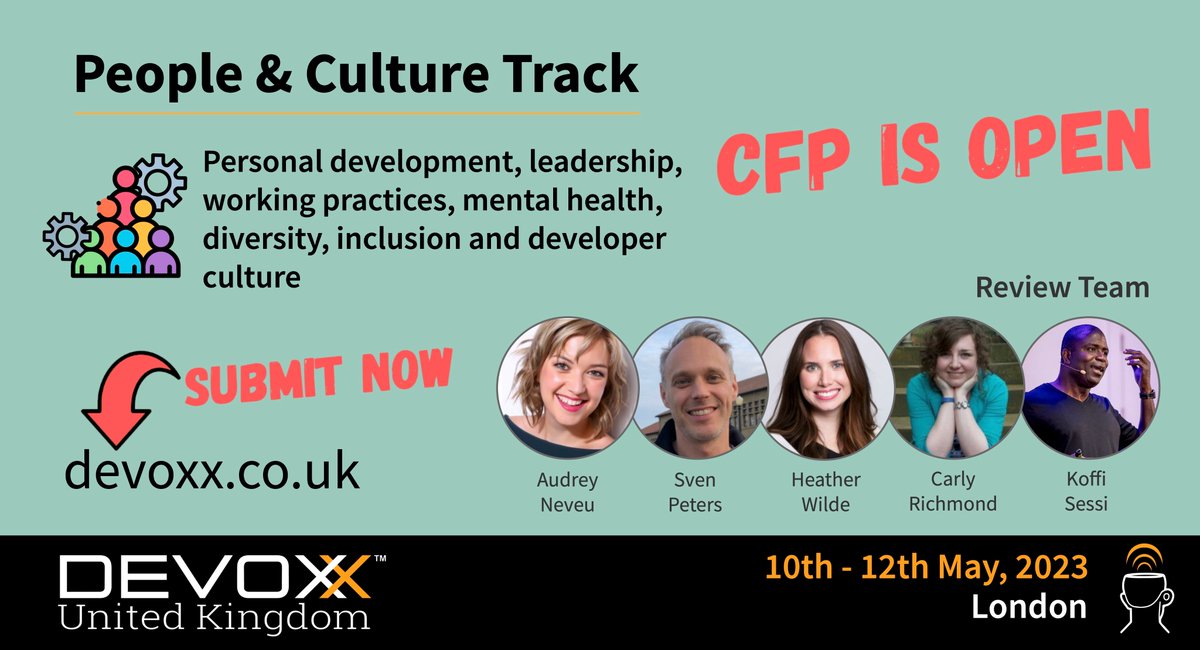 📣Call for Papers

The #CFP for #DevoxxUK2023 is open and talks are rolling in. 

Make sure you get your talk in for review by January 10th.

👉 devoxx.co.uk

#DevoxxUK #London #Java #TechConference #DeveloperLife #DeveloperCommunity