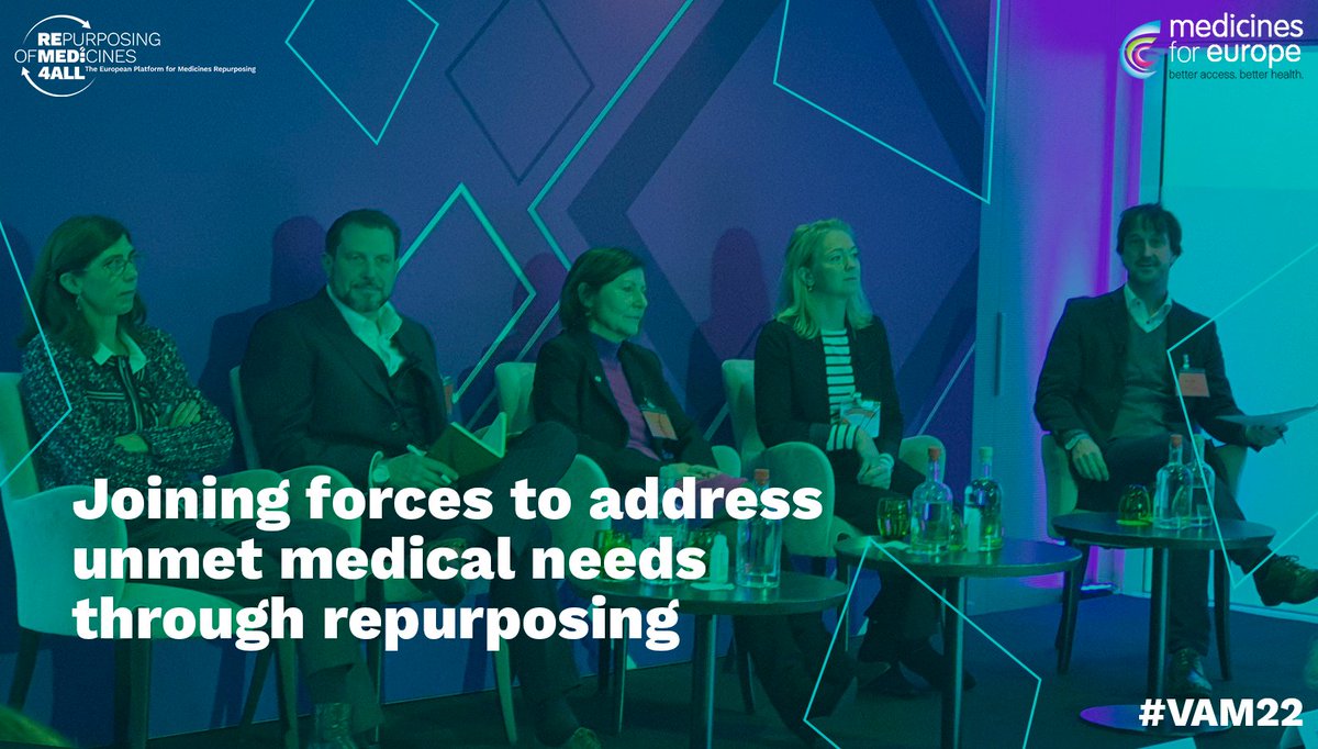 💊 #DrugRepurposing opens a new window of opportunity for patients by reducing the barriers needed to find cost effective therapeutics.  

📢 #VAMWeek is continuing this discussion and today’s topic is #MedsRepurposing. 

🤝 Join them in the debate and follow <a href="/medicinesforEU/">Medicines for Europe</a>.