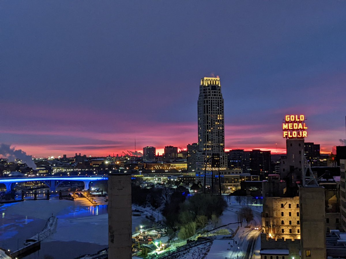 Thursday morning edges into view in Minneapolis.