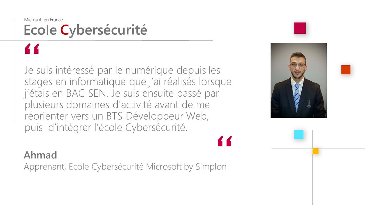 Après son service Militaire Volontaire FMI et ayant une formation de développeur en poche, Ahmad, 26 ans est ravi d’avoir intégré la formation et de pouvoir effectuer son alternance chez Amadeus 👨‍🎓