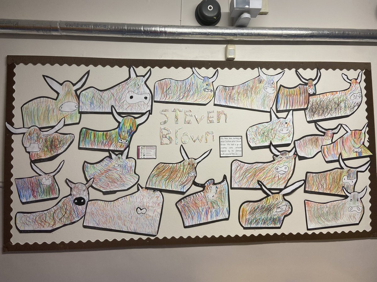 P3b had so much fun learning about Steven Brown and created their own artwork inspired by his McCoo 🐮 #AspireBelieveAchieve <a href="/NewtongrangePS/">NewtongrangePS</a>