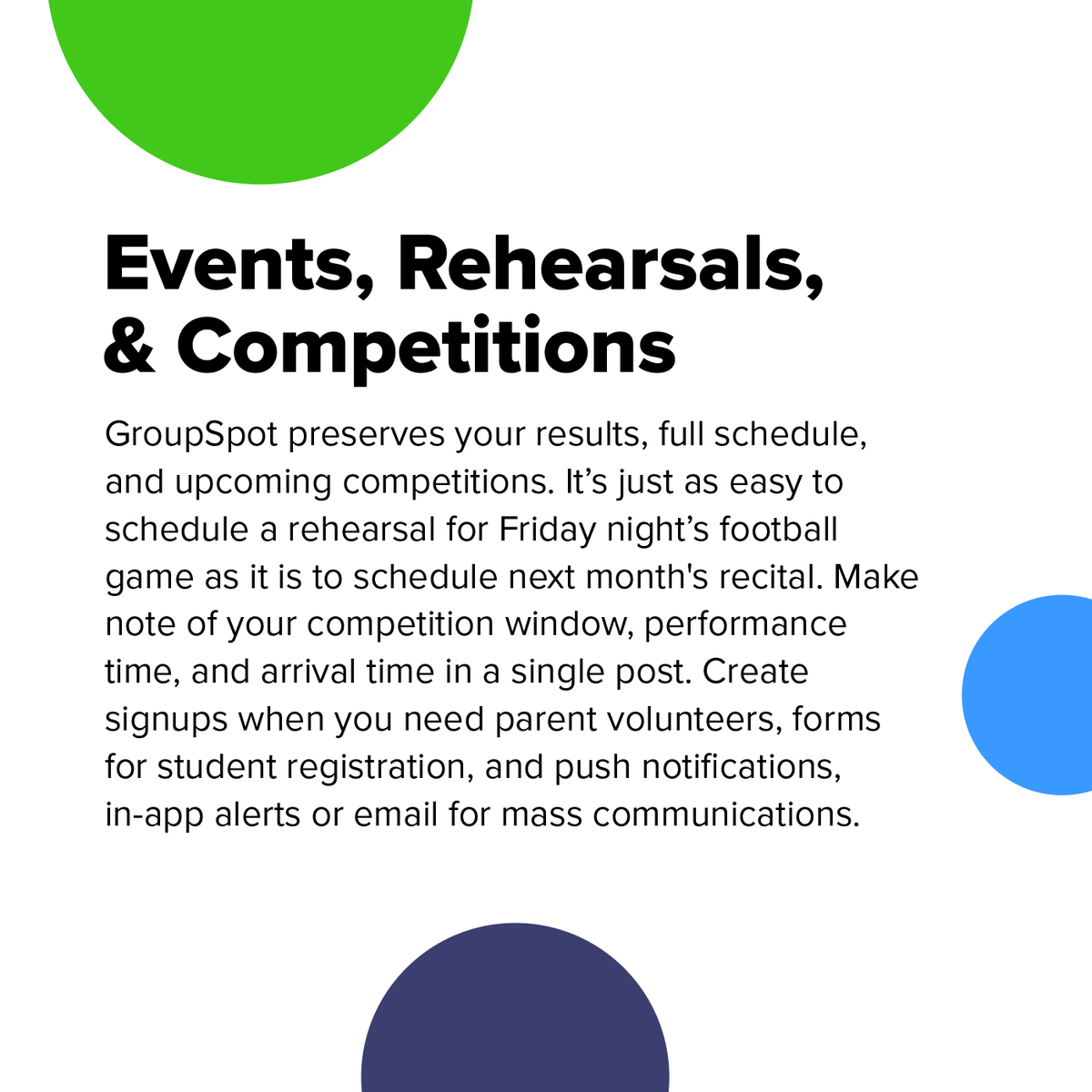 GroupSpotTheApp's tweet photo. Marching #bands, #orchestras, a cappella groups and more... #GroupSpot is the app for you! Click to read more about what features will all you to best communicate with your troupe - it will be #music to your ears! https://t.co/rn16CBWl1U https://t.co/O4bFs1g2xe
