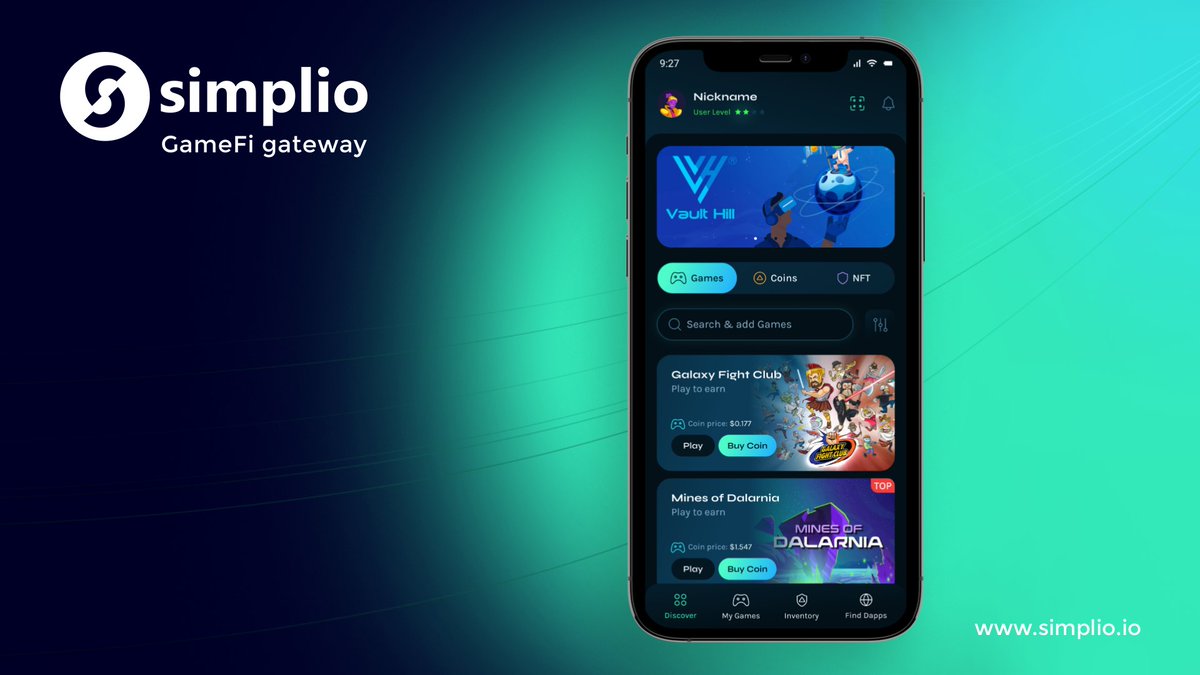 simplioofficial's tweet photo. Simplio application is the last tool users will ever need to penetrate Web3 gaming. Intuitive game marketplace with all functionalities that gamers might need. Instant gameplay, purchase, sale and exchange of game assets without knowing what crypto is about.
#gamefigateway #web3 https://t.co/nCcpG0dCxJ