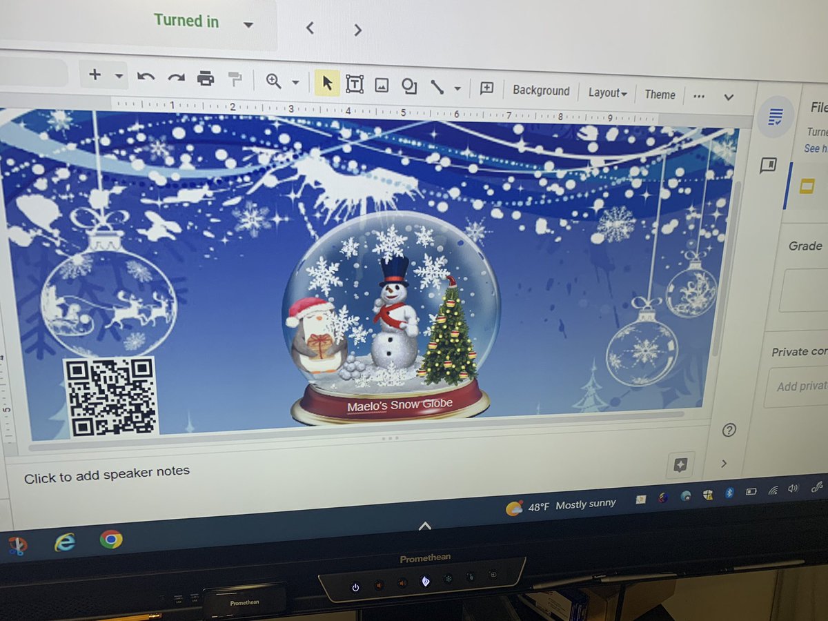 CSimsESOLTeach's tweet photo. Grades 2-5 created and designed a winter scene and snow globe. Then, they recorded details using Vocaroo for speaking practice. We can’t wait to share with our K5 students who will use their iPads to scan the QR code links and listen! @EllevationEd @gcschools #believe https://t.co/dp9Xhwmh8R